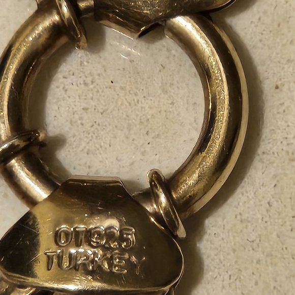 Gorgeous OT 925 Turkey Sterling Gold Vermeil Byzantine Bracelet - Picture 2 of 4